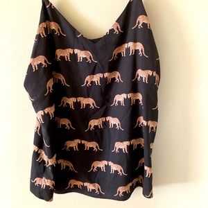Ann Taylor Cheetah Cami Top, Size Medium